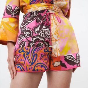 ZARA Fluid Printed Shorts Multicolored